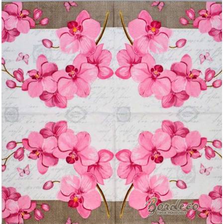 Serwetka decoupage firmy AMBIENTE orchidea 33x33cm